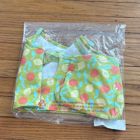 Hanna Andersson Lime and Coral Kids Bikini - Picture 5 of 6